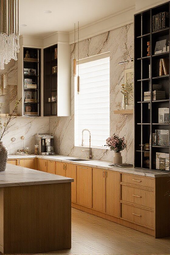 Interior living space with warm tones