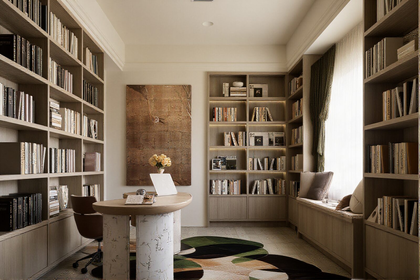 Marble coffee table — back view