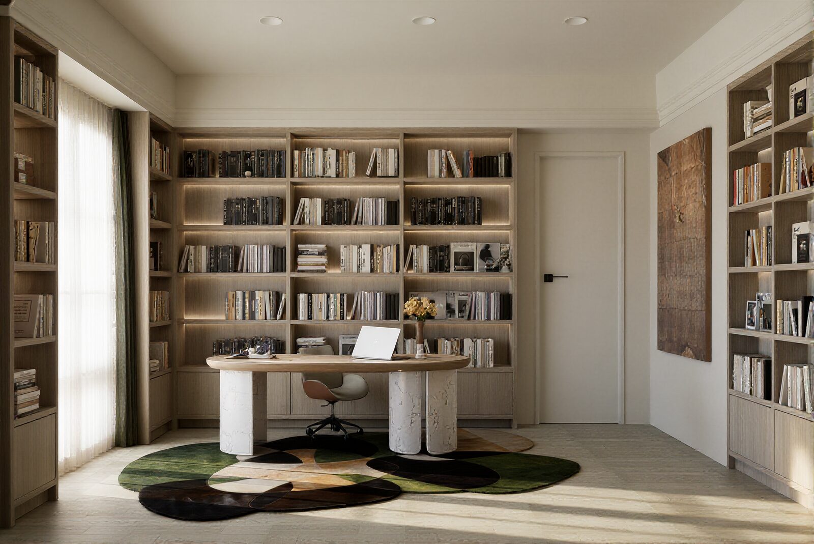 Marble coffee table — right view