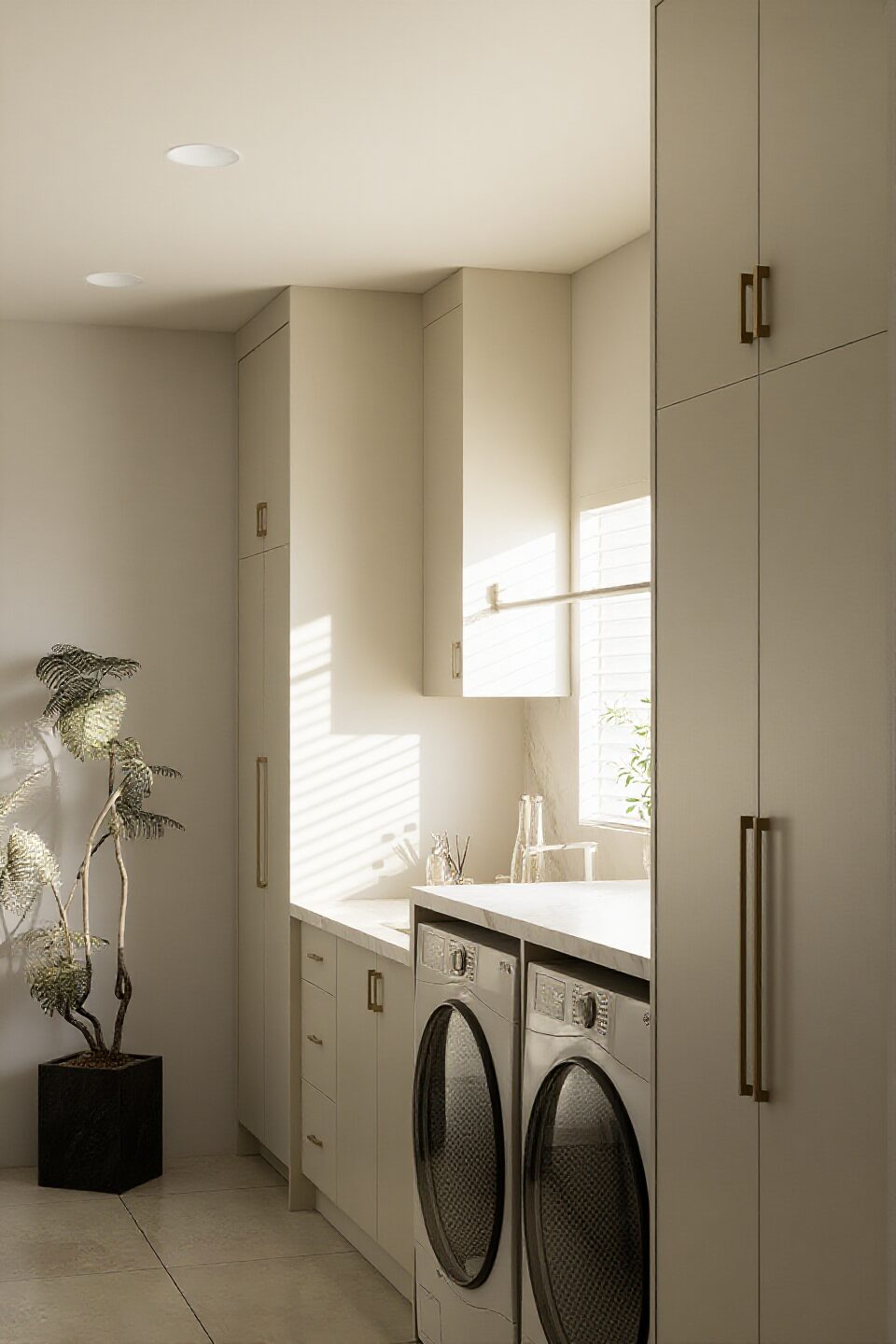 Linen House interior detail with greenery accent