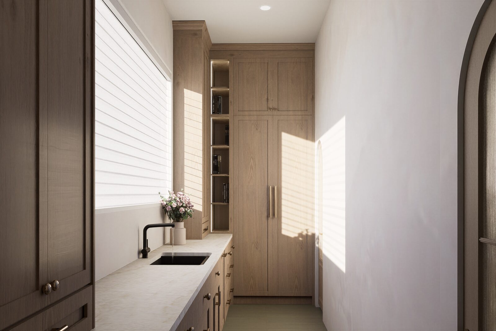 Kitchen detail with marble countertop