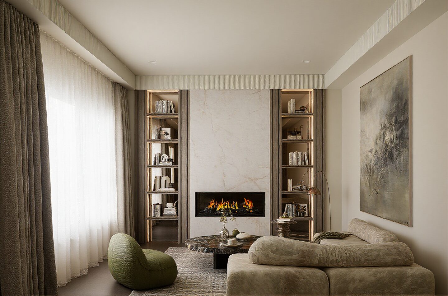 Interior detail with refined material palette